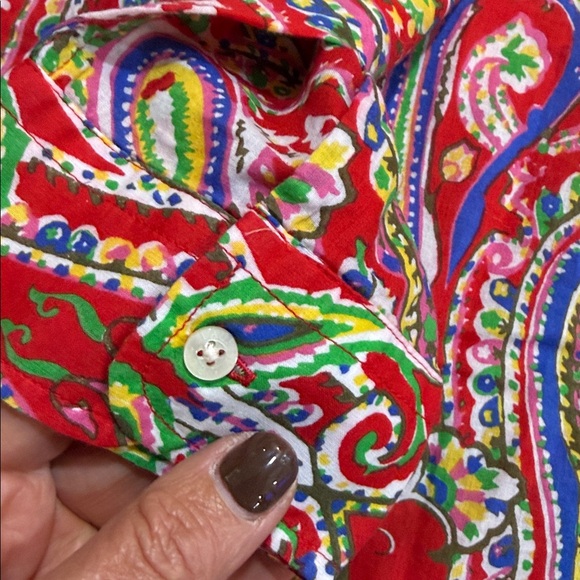 Lauren Ralph Lauren boho paisley top multicolor Size medium - Picture 4 of 6